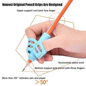 Silicone <strong>Pencil</strong> Holder with Pen <strong>Grip</strong> Kids' Handwriting Aid for Preschool 2-Finger Writing Tool for Children - Product Image 2