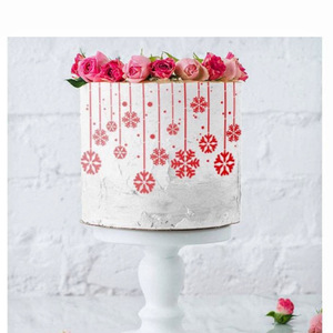 Plantilla para Pastel de Miel y Dulzura, Herramienta de Repostería con Diseño de Flor Hueca en PET para Navidad, Suministros de Decoración para Pasteles - Product Image 1