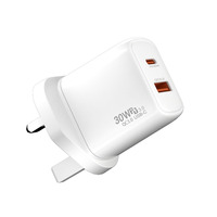 Adaptateur de voyage universel de haute qualité, chargeur rapide 30W PD et prise UK, adaptateur secteur USB-C 20W pour téléphone