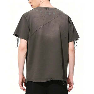 T-shirt vintage délavé à l'acide, streetwear, effet vieilli, en coton épais, avec logo, épaules tombantes, coupe oversize - Product Image 3