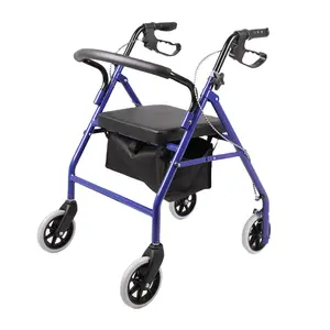 Rollatador dobrável bq3003c com 4 rodas, rolador para idosos e pessoas desabridas de mobilidade com assento