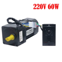 Motorreductor de CA reversible de 220 V y 60 W con controlador de velocidad y caja de engranajes al por mayor