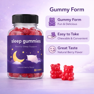 60 gommes à la mélatonine pour adultes, <span class=keywords><strong>aide</strong></span> au sommeil nocturne, favorise un sommeil profond, riche en vitamine B6, produit sain - Product Image 5