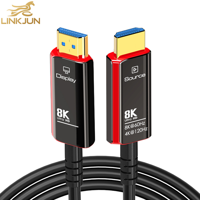 For 2.1 100m 8K/60Hz HDR 48Gbps Active Optical Fiber Cable (Male-Male) for Wall Mount Monitors TVs Gaming
