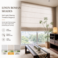 Persianas Romanas Inalámbricas para Casas, Apartamentos y Hoteles con Tela de Aspecto Lino, Tamaños Personalizados, Diseño Plegable y Fácil Operación