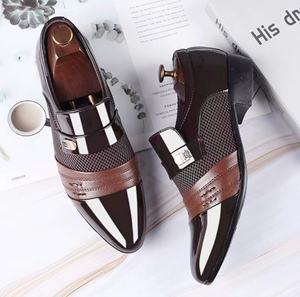Chaussures de mariage pour hommes en cuir véritable, confortables, souples, à bout en acier, à plateforme, à lacets, avec design respirant - Product Image 5