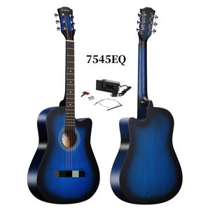 Vente en gros Zhuniao 38 '<span class=keywords><strong>Guitare</strong></span> électrique <span class=keywords><strong>semi</strong></span>-<span class=keywords><strong>acoustique</strong></span> 7545EQ ABS Bridge Avancement Cutaway Étudiant Tilleul Bois Mat - Product Image 4