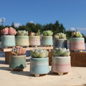 Pot de fleurs créatif en céramique arc-en-ciel, respirant et durable, style minimaliste <span class=keywords><strong>urbain</strong></span>, <span class=keywords><strong>petit</strong></span> format pour bureau, balcon, <span class=keywords><strong>jardin</strong></span>, maison - Product Image 1