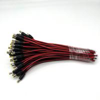 Conector de Alimentación CC Macho Vishi Negro Rojo de Cobre, Retardante de Fuego, Duradero, con Cable BNC para Cámara CCTV 5.5*2.1mm