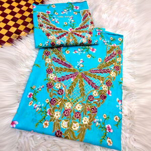 Vestido de Tela Popelina Dubai Mukhawar para Mujeres y Niñas, Bordado Floral con Cuentas, Ropa Islámica Elegante y Modesta para Ramadán, Eid, Hiyab - Product Image 6