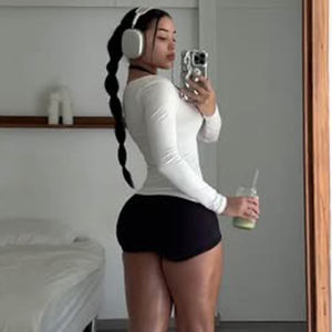 American Sport Style <b>Black</b> White Colorblock 2 Piece Shorts Set Halter Tie Backless <b>Long</b> <b>Sleeve</b> Romper Casual Activewear Skinny - Product Image 6