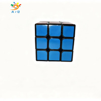 AJB Abs plastik bahan CE CPC hitam latar belakang 5.6CM 3x3 neon stiker kecepatan putar kompetisi kubus mainan untuk anak-anak