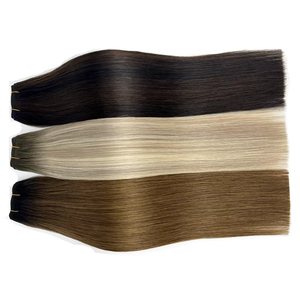 Extensiones de <span class=keywords><strong>Cabello</strong></span> Humano Remy Ruso 100% Natural, 25g, Trama Cosida a Mano con Puntas Gruesas, Invisible, Puede Cortarse - Product Image 4