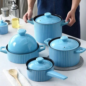 Casserole en céramique de spodumène non revêtue, compatible avec le feu ouvert, pour lait, soupes et autres préparations culinaires - Product Image 2