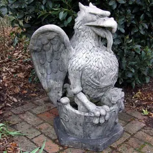 China hand carved stone animal statue myth lion griffin sculpture for garden ornament