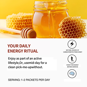 Miel OEM con Electrolitos y Cafeína <span class=keywords><strong>de</strong></span> Té Verde - Sin Azúcar Añadido, para Resistencia e Hidratación, 12 Sobres, Etiqueta Personalizada - Product Image 3