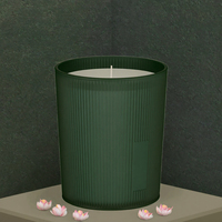 Grüne Gerippte Glas-Duftkerze mit Natürlichem Sojawachs Langanhaltende Aromatherapie-Flamme für Heimdekoration & Gedankenvolle Partygeschenke