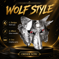 Masque de costume intégral sur le thème des animaux Meiteda, logo personnalisé, écologique, imperméable, pour adultes, Halloween, remise de diplôme, fête d'anniversaire