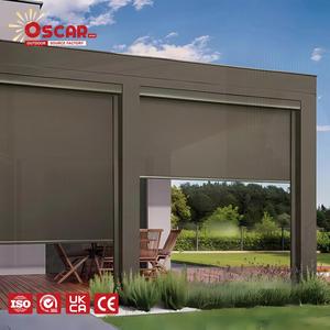 ม่านม้วนระเบียงแบบมีมอเตอร์ สไตล์สเปน ผ้า PVC สำหรับใช้งานกลางแจ้ง - Product Image 1