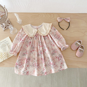 Nuovi Vestiti Autunnali per Neonata da Sorelle, Vestito a Maniche Lunghe con Colletto in <span class=keywords><strong>Pizzo</strong></span> e Pagliaccetto in Cotone per Bambina - Product Image 6