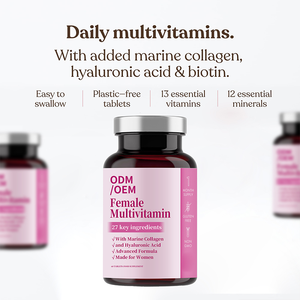 महिलाओं के लिए समुद्री कोलेजन और हाइलूरोनिक एसिड मल्टीविटामिन और खनिज - Product Image 3