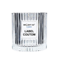 Bocaux en verre de luxe personnalisés pour bougies de Noël, vides, 12 oz, avec couvercle et emballage en boîtes, vente en gros
