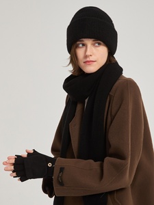 Écharpe, <span class=keywords><strong>bonnet</strong></span> et gants en cachemire 100% haut de gamme pour femmes adultes, ensemble trois pièces, cadeau d'hiver chaud, boîte cadeau, cadeau d'anniversaire - Product Image 3