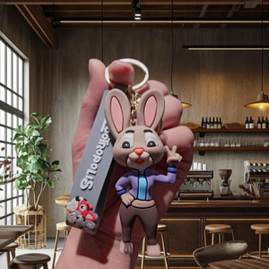 Anime Zootopia Çizgi Film Figürü Judy Hops PVC Yumuşak Kauçuk Baskısız Araba Anahtarlık Çanta Süsü Toptan - Product Image 4