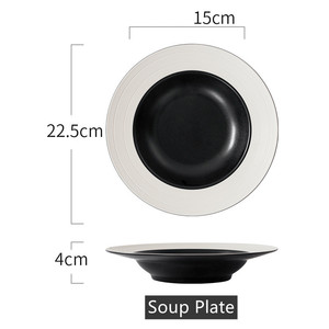 Piatto in ceramica personalizzato in stile nordico piatti da portata per <span class=keywords><strong>Pasta</strong></span> piatto piatto di paglia piatti per zuppa profonda - Product Image 4