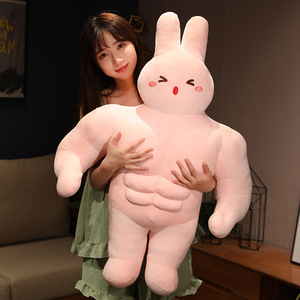Sáng tạo vui bông cơ thỏ đồ chơi sang trọng khốc liệt cho bạn trai gối Rag búp bê chất béo thỏ PP bông lưới rửa căng thẳng - Product Image 4