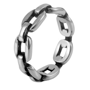 yunnique Fashionable Chain <b>Titanium</b> Steel <b>Ring</b> Gold Color Unisex Jewelry Gift Geometric Design FY28061 - Product Image 5