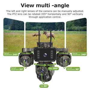 Caméras solaires étanches IP66 20MP 4 objectifs 4 vues Caméra PTZ extérieure pour la maison Caméra AOV Capteur CMOS Caméra de sécurité 4G pour la chasse - Product Image 5