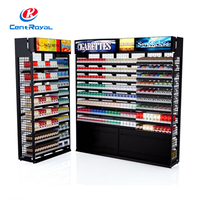 Étagères de présentation de cigarettes en métal CentRoyal personnalisées, robustes et multi-niveaux pour les produits de tabac
