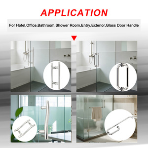 Chất lượng cao 304 thép không gỉ # cửa kính xử lý cửa trượt D loại cửa kính kéo xử lý cho khách sạn phòng tắm - Product Image 3