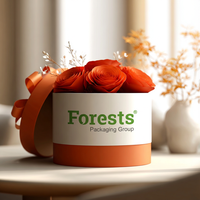 Boîtes à fleurs romantiques de forme ronde, boîtes à fleurs cylindriques de luxe, bouquet de fleurs fait main, emballage cadeau avec logo personnalisé