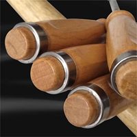 Ensemble professionnel de ciseaux à bois en acier, 4 pièces, avec manche en bois, 24,5 mm (1 pouce), outils de sculpture manuels pour la menuiserie