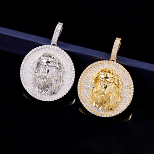 Colgante de Jesús con Diamante Moissanite Color D VVS, Chapado en Oro sobre Plata S925, para Joyería Hip Hop - Product Image 1