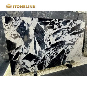 Fábrica de China de lujo Calacatta <span class=keywords><strong>Viola</strong></span> negro blanco mármol Panel pulido diseño moderno piedra placa grande losas para Hotel mejor precio - Product Image 1