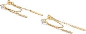 Boucles d'oreilles pendantes géométriques tendance en argent sterling plaqué or 18 carats pour femmes PAVOI |   Boucles d'oreilles en pierre naturelle pour - Product Image 5