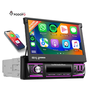 Rádio de Carro Podofo 1 Din (2+64) <span class=keywords><strong>Android</strong></span> com Tela IPS de 7 Polegadas, CarPlay/<span class=keywords><strong>Android</strong></span> Auto Sem Fio, GPS, WIFI, DSP, USB, Estéreo de Carro Personalizado OEM - Product Image 1