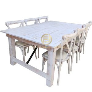 Table à manger moderne en bois massif robuste, écologique et durable, mobilier commercial pour appartement, hôtel, <span class=keywords><strong>restaurant</strong></span> - Product Image 4