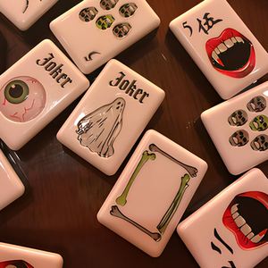 Juego de Mahjong Americano Negro con Temática de Halloween - Juego de Mahjong de Acrílico - Mesa de <span class=keywords><strong>Casino</strong></span> para Mahjong y Ajedrez Internacional - Product Image 3