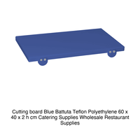 Planche à découper en polyéthylène bleue 60 × 40 × 2 h cm, avec butée de maintien