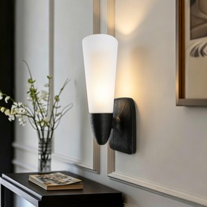 Lámpara de pared LED clásica de estilo americano en aluminio plateado y vidrio, diseño minimalista moderno para salas de estar, dormitorios y baños. - Product Image 1
