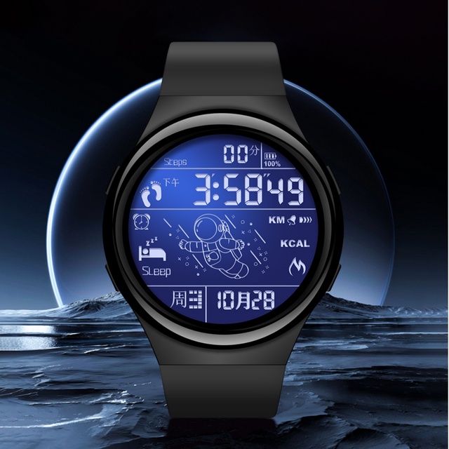 New Astronaut Design Watch Men's and Women's Unisex Sport Two Color Watch Rectangular Plastic Band SHUAIKE 1031