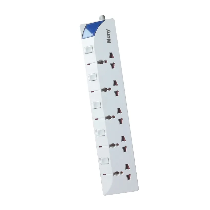 Hot Selling Many Individual Switches Control Extension Socket 5 Outlets universal Power Strip