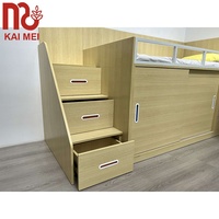 Lits en bois naturel Dortoir en métal Lit double Lit mezzanine avec bureau d'ordinateur