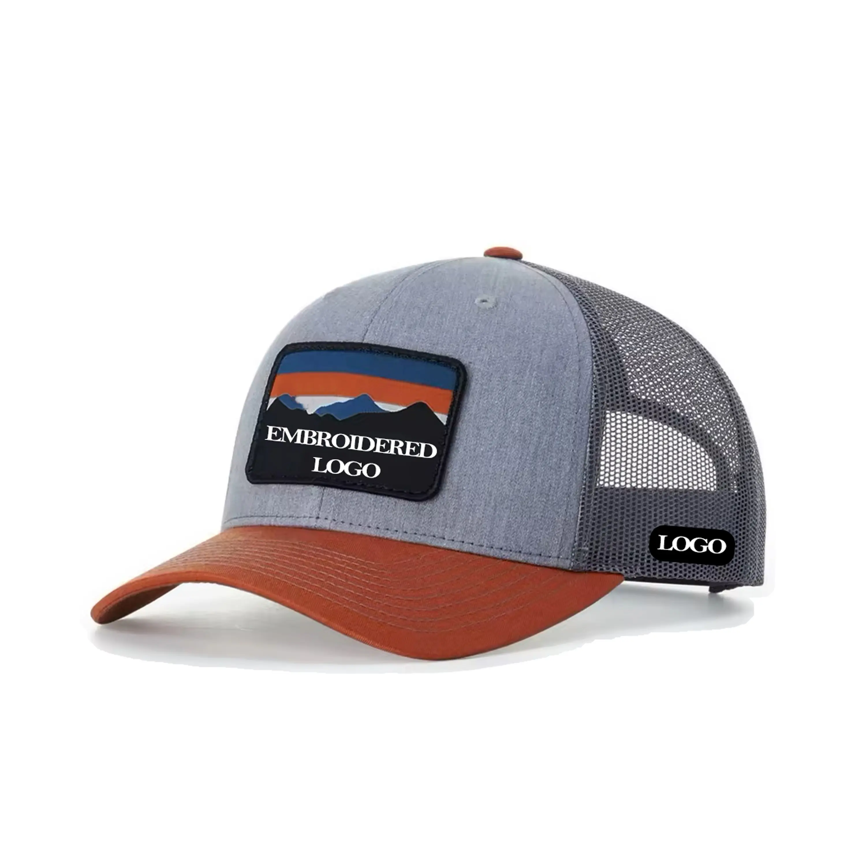 Classic Snapback Cap Richardson 112 Gorras Custom Rubber PVC Patch Logo cap Black Cotton Mesh Trucker Hat