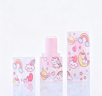 Tube de brillant à lèvres en plastique portable et mignon bouteille grasse et ronde avec rouge à lèvres transparent pour