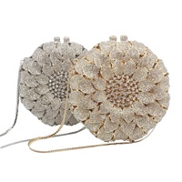 Sac de soirée élégant pour femme avec fleurs et strass, pochette tournesol, sac à main tendance pour cocktail et soirée dansante